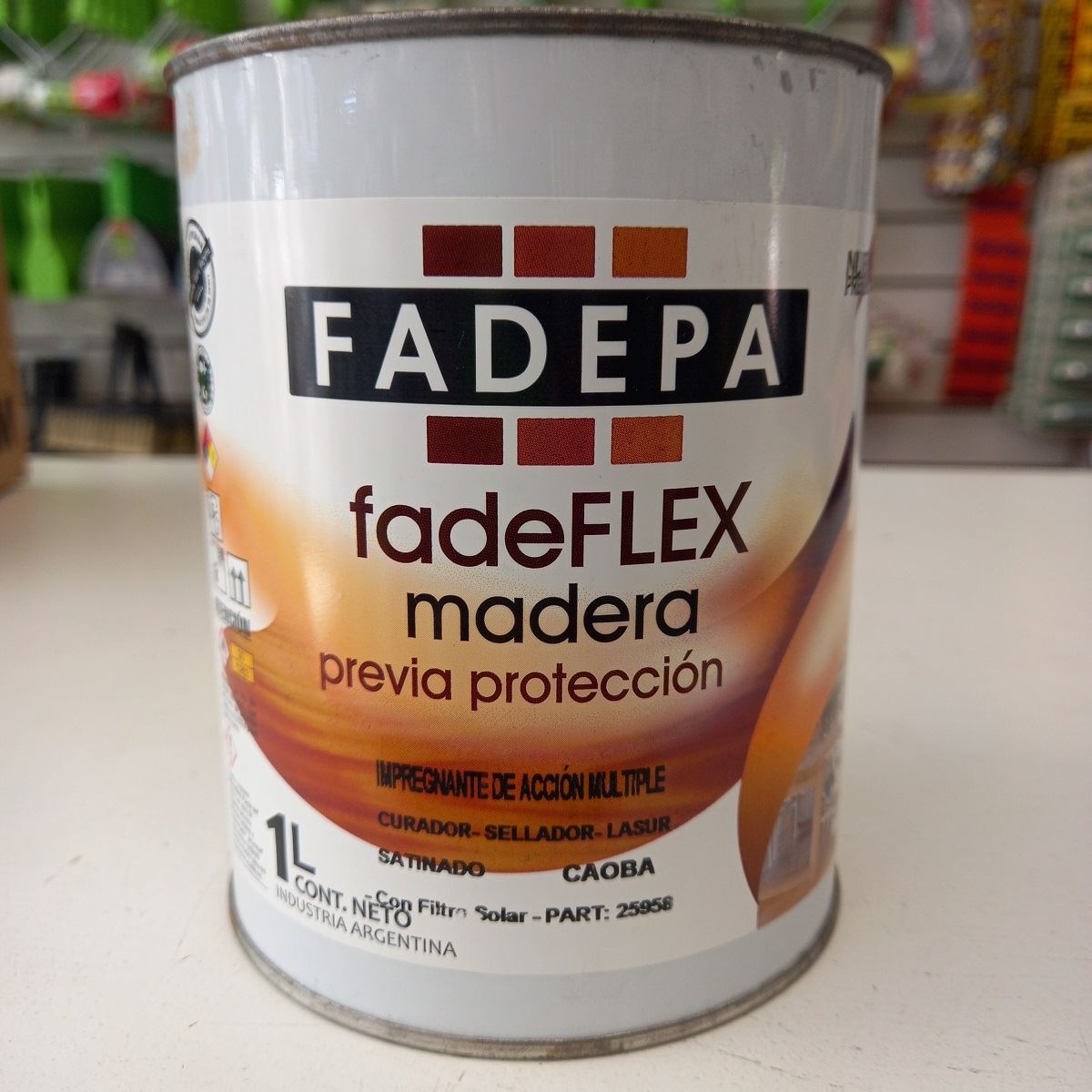 Impregnante para maderas Fadepa - InfoGuia Traslasierra - Se provee en capacidades de 0,5; 1; 4 y 20 litros