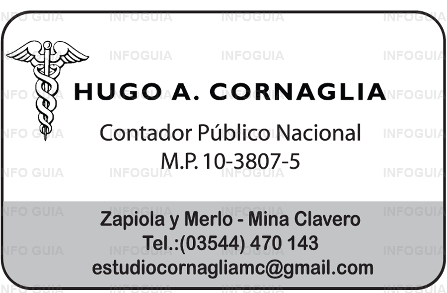 Contador Hugo A. Cornaglia - Contador público matriculado. Contador Hugo A. Cornaglia - Contador público matriculado.