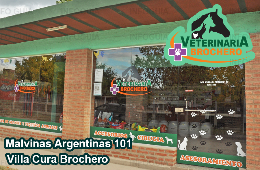 Agroveterinaria Brochero - Clínica de grandes y pequeños animales. Cirugía. Peluquería canina. Balanceados. Accesorios. Medicamentos. Internación. Asesoramiento.  Médico Veterinario Franco R. Cuello MP 4090