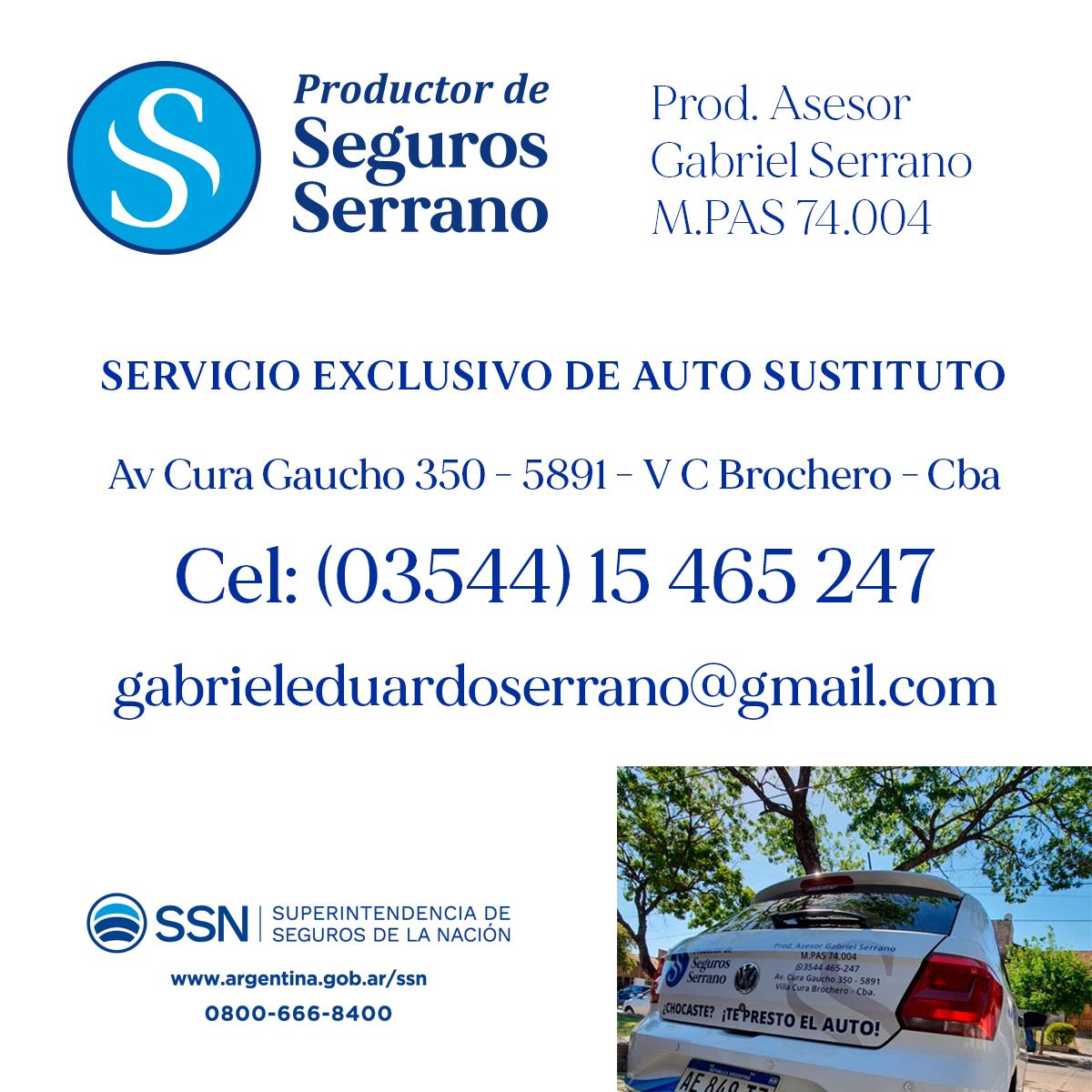 Seguros Gabriel Serrano - InfoGuia Traslasierra - Productor Asesor Gabriel Serrano: Orbis - El Norte - Prevención Salud - Allianz. RsA Seguros