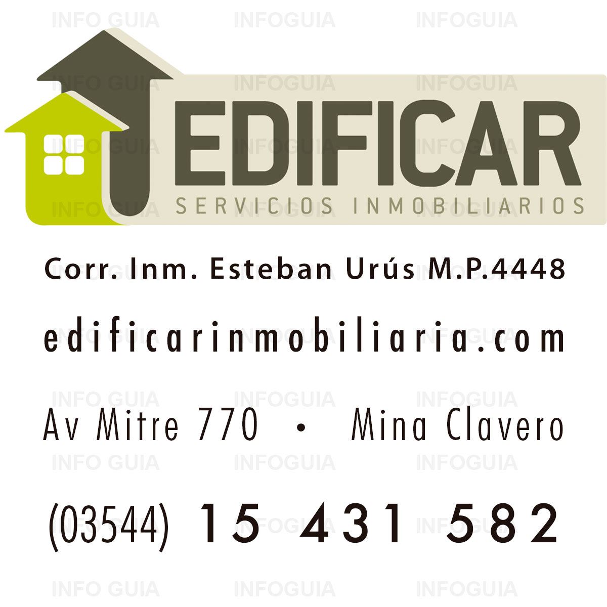 Inmobiliaria Edificar - InfoGuia Traslasierra - Servicios inmobiliarios en Mina Clavero. Corredor Inmobiliario Esteban Urús