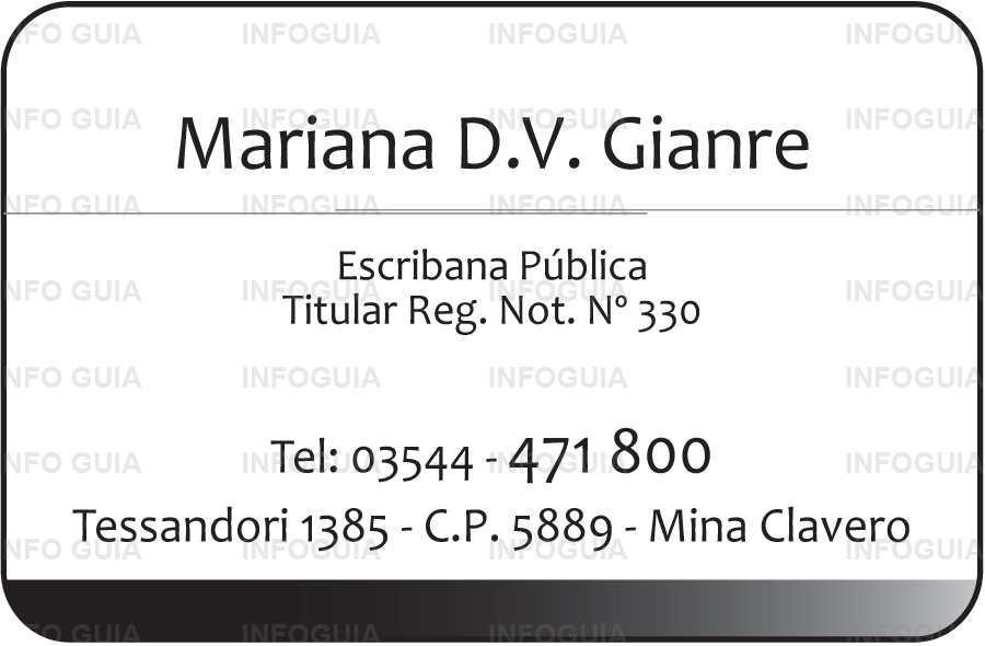 Escribana Mariana D. V. Giarne - Escribana Púbica - Titular Registro Not. Nº 330