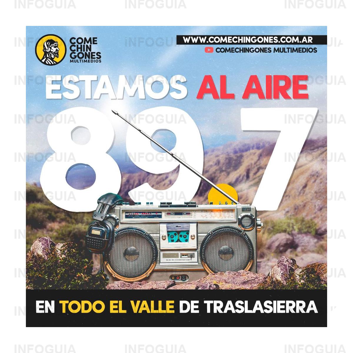 Comechingones Radio 89.7 - InfoGuia Traslasierra - Estamos en el aire de felices. Además estamos en el aire posta.  Queremos contarles que después de arduas negociaciones con el universo ya estamos en el dial!  Podés escucharnos desde Guilio Cesare hasta Luyaba o desde Las Rabonas hasta Villa Dolores en 89.7 FM  Grabalo  Ahora sí. Todos los medios. Todo el Valle. Para todo el mundo  Te esperamos siempre en www.comechingones.com.ar