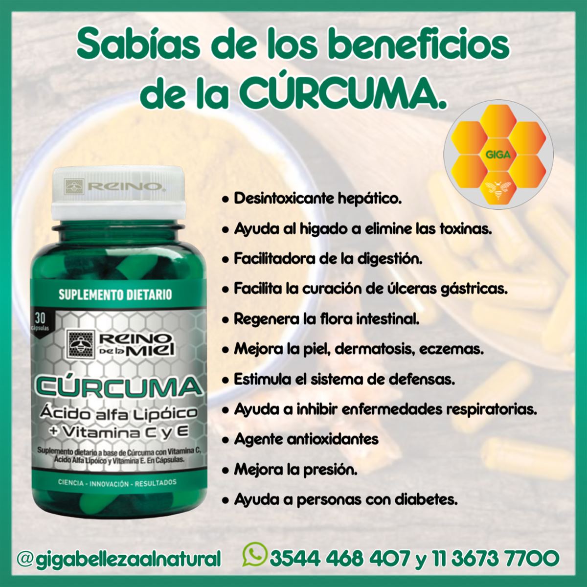 Suplemento dietario natural - Cúrcuma - InfoGuia Traslasierra - Cúrcuma