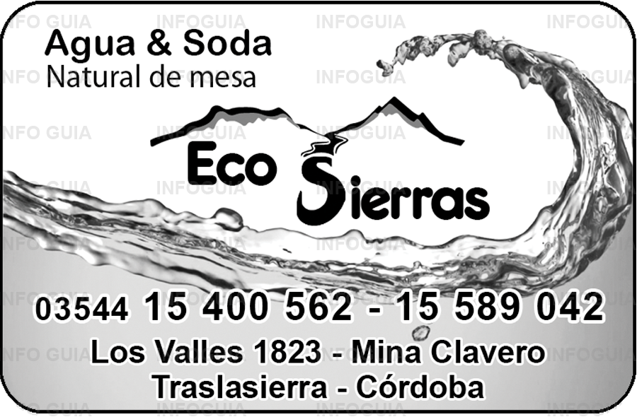 Distribuidora Eco Sierras - Agua, soda, natural de mesa en Mina Clavero, Traslasierra, Córdoba Distribuidora Eco Sierras - Agua, soda, natural de mesa en Mina Clavero, Traslasierra, Córdoba