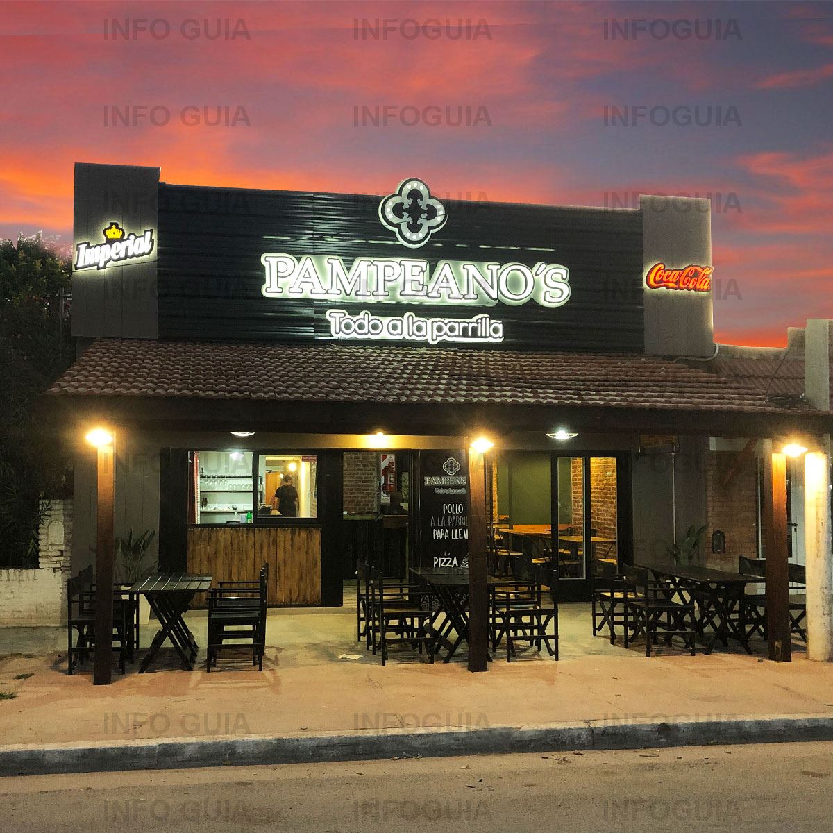 Pampeano's - InfoGuia Traslasierra - "Todo a las brasas"Elegí tu lugar de encuentro, elegí Pampeano's– Pizzas caseras a la parrilla – Pollo deshuesado – Parrilladas con carnes orgánicas - Menú infantil - Postres - Vino en copaDelivery sin cargo, desde San Lorenzo hasta San Sebastiánde 12 a 15 y de 21 a 0 horas. LUNES cerrado