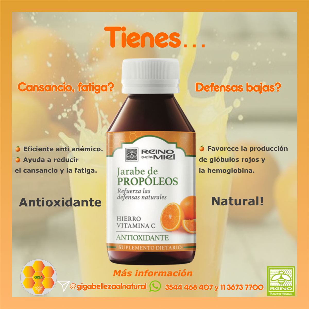 jarabe de Propóleos - Antioxidante natural con Vitamina C - InfoGuia Traslasierra - Antioxidante Natural de Propóleos REINO®