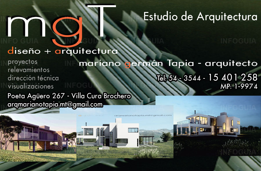 Arquitecto Mariano Tapia mgT - Estudio de Arquitectura y Diseño: proyectos - relevamientos - dirección técnica - visualizaciones.