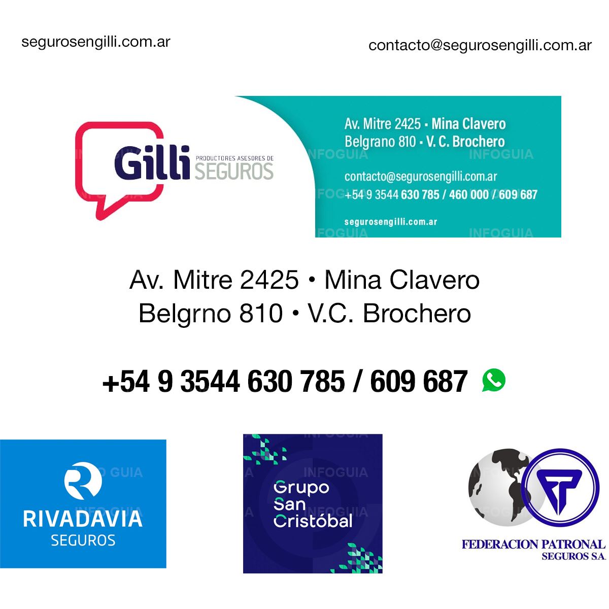 Seguros Gilli - InfoGuia Traslasierra - Av belgrano 810 - sucursal Villa Cura Brochero Productor Asesor de Seguros San Cristobal link a cotización on line: http://www.segurosengilli.com.ar/automotor/ Seguros Gilli - InfoGuia Traslasierra - Av belgrano 810 - sucursal Villa Cura Brochero Productor Asesor de Seguros San Cristobal link a cotización on line: http://www.segurosengilli.com.ar/automotor/