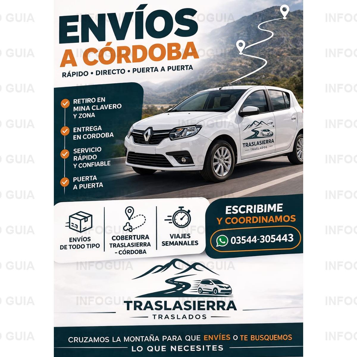 Traslasierra traslados - InfoGuia Traslasierra - Retiro en Mina Clavero y zona.Entrega en Córdoba.Servicio rápido y confiable.Puerta a puerta.