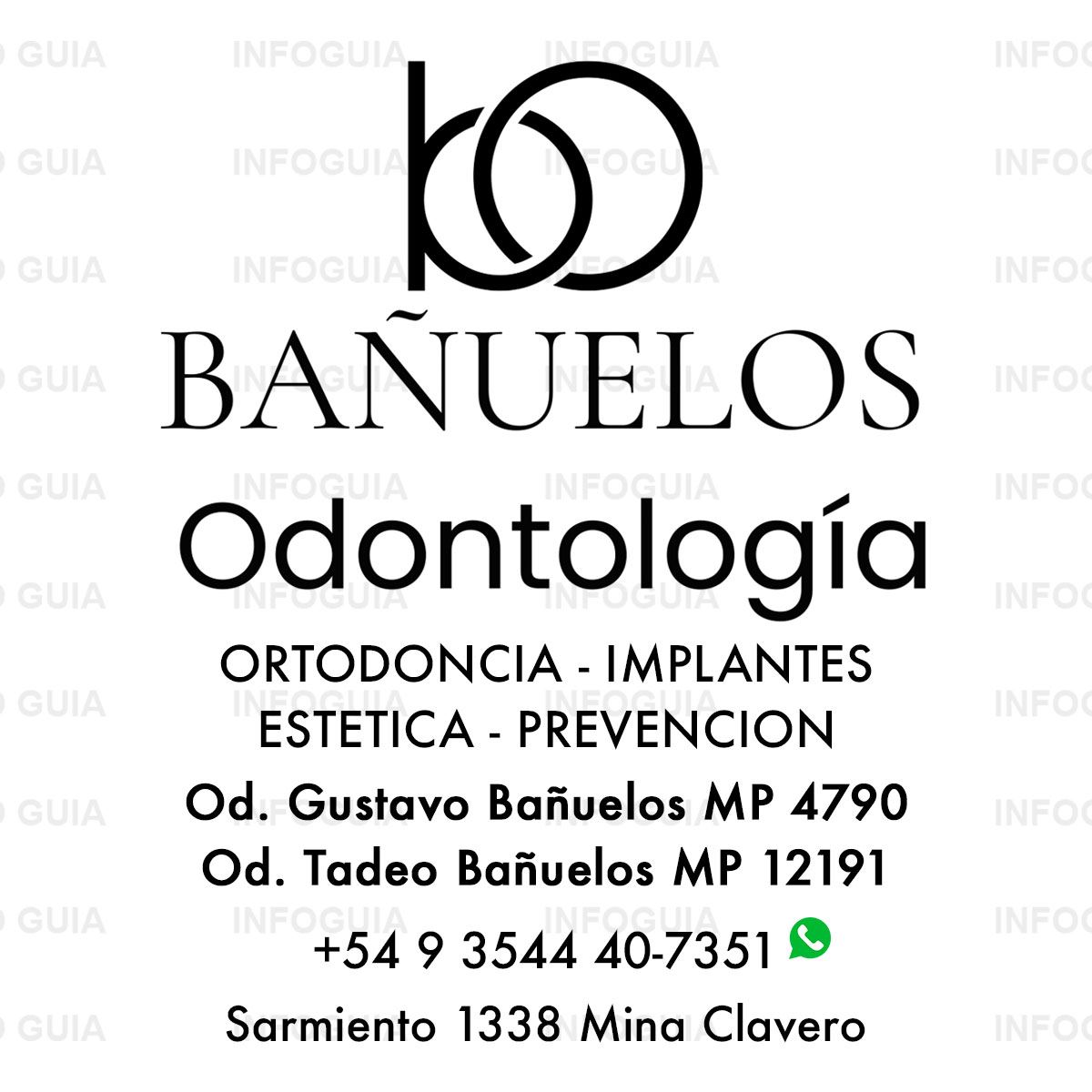 Odontología Bañuelos - InfoGuia Traslasierra - Ortodoncias  - Implantes - Estética - Prevención