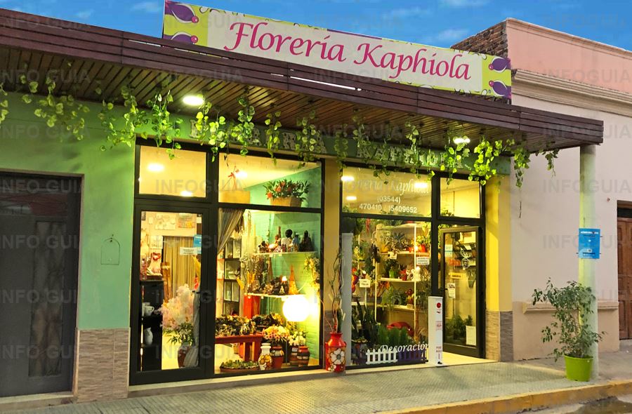 Florería Kaphiola (Brochero) - InfoGuia Traslasierra - Artesanía floral, ramos de novias, decoración integral, plantas ornamentales, envíos a todo el mundo, servicio de sepelios Desayunos Alquiler de objetos decorativos.  Dirección en Mina Clavero, Simón Bolívar 1799